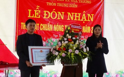Thôn Trung Điền xã Nga Trường đón nhận đạt chuẩn Nông thôn mới năm 2019