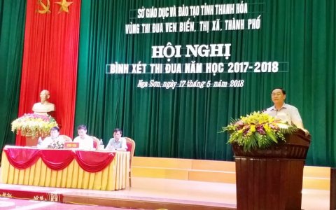  Hội nghị bình xét thi đua năm học 2017-2018 vùng thi đua ven biển, thị xã, thành phố tại Nga Sơn