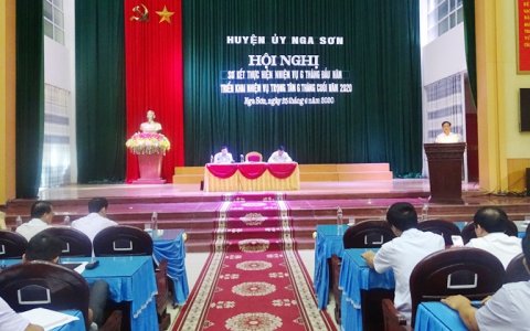   Huyện ủy Nga Sơn tổ chức hội nghị sơ kết 6 tháng đầu năm 2020